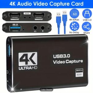 Capturadora De Video Audio Mic Usb 3.0 A 4k Ultra Hd