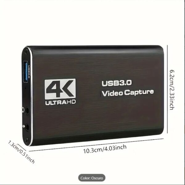 Capturadora De Video Audio Mic Usb 3.0 A 4k Ultra Hd - Imagen 2