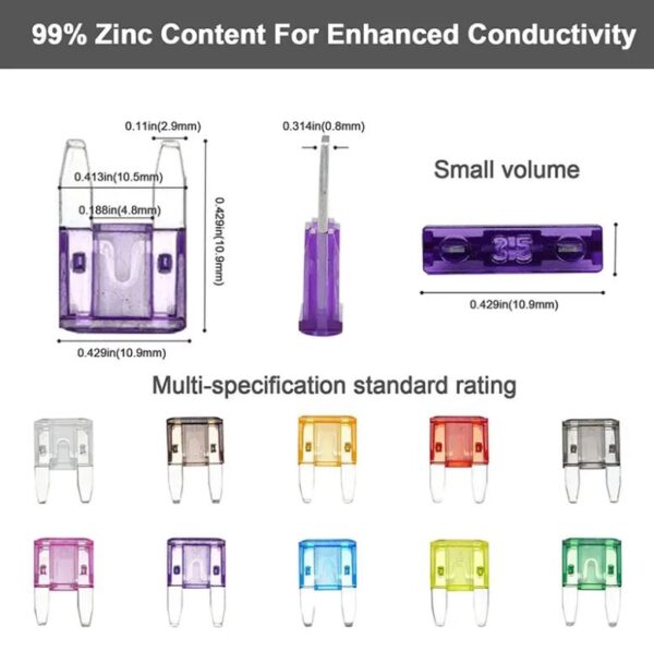 Fusibles Para Vehículo Auto / Kit Combinado Caja 100 Piezas - Imagen 3