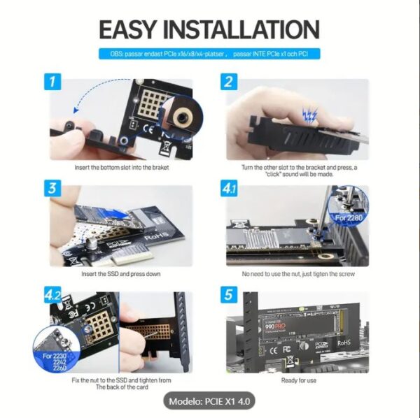 Imaxx Adaptador Universal Pcie Pci-e 4.0x1 A Ssd Nvme M.2 - Imagen 4