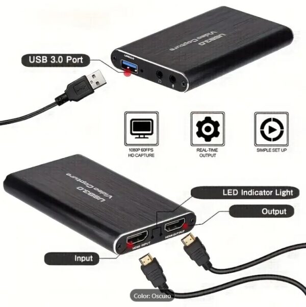 Capturadora De Video Audio Mic Usb 3.0 A 4k Ultra Hd - Imagen 7