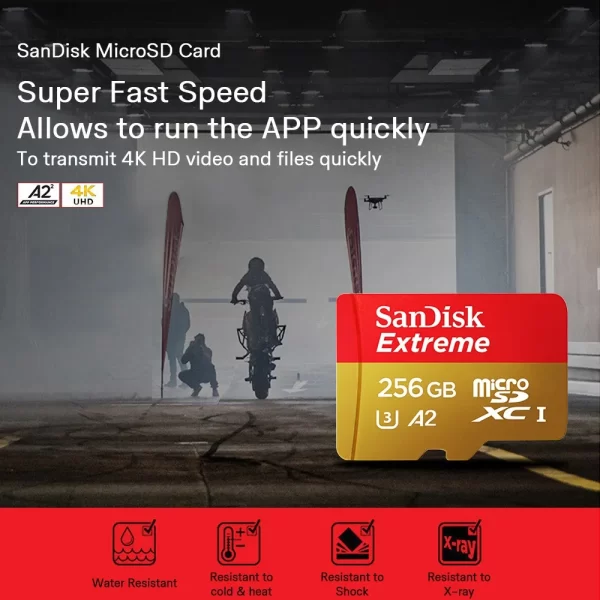 Micro Sd Sandisk Extreme 256gb 4k Dron Nintendo Sw 190mb/s - Imagen 4