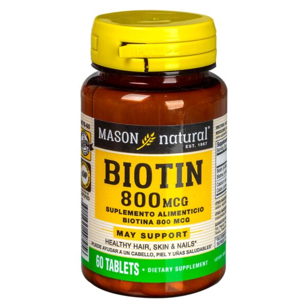 MASON NATURAL Biotina 800mcg 60 Tabs (Vitamina H)