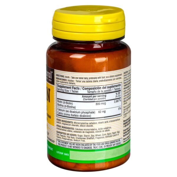 MASON NATURAL Biotina 800mcg 60 Tabs (Vitamina H) - Imagen 2