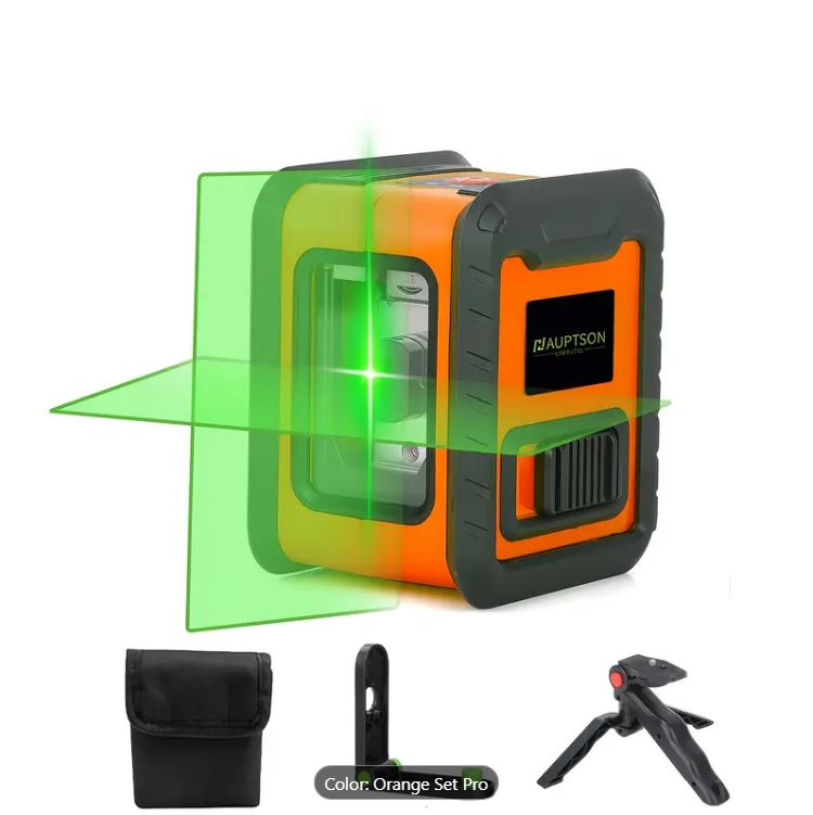 Nivel láser Autonivelante Cruz verde Magnético con trípode soporte y bolsa