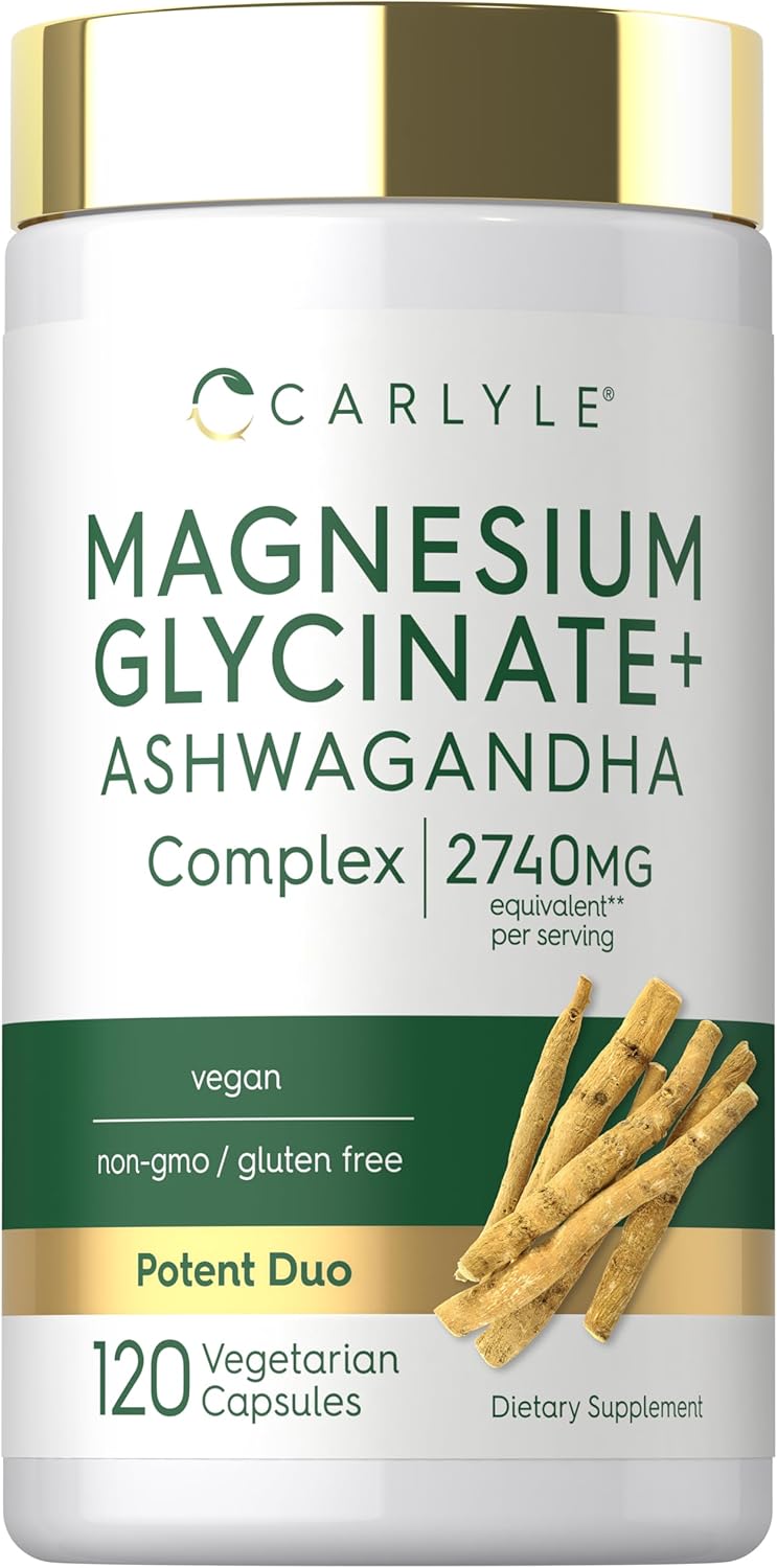 Glicinato De Magnesio 120 Cáps 413mg + Ashwagandha 500mg
