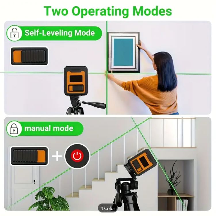 Nivel láser Autonivelante Cruz verde Magnético con trípode soporte y bolsa - Imagen 8
