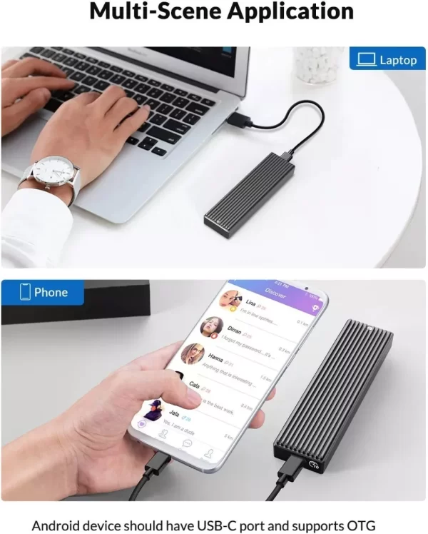 disco duro externo ssd 256gb nvme m.2 en enclosure - Imagen 5