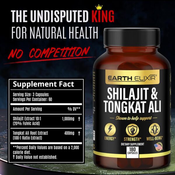 Shilajit 1000 mg y Tongkat Ali 400 mg con ácido fúlvico - Imagen 2