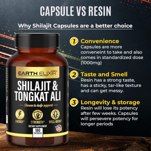 Shilajit 1000 mg y Tongkat Ali 400 mg con ácido fúlvico - Imagen 3