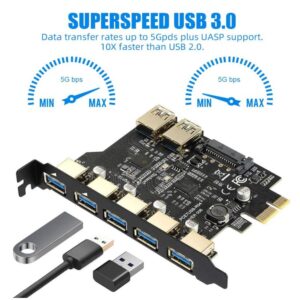 Tarjeta Pci-e Express X1 a 7 Puertos Usb 3.0 + Conector SATA
