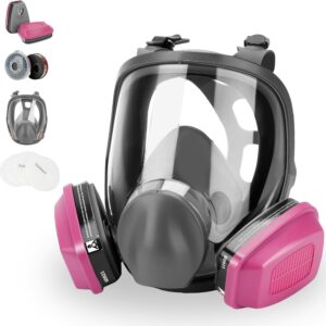 Máscara de gas respirador de cara completa reutilizable con filtros 60921 y P-A-1