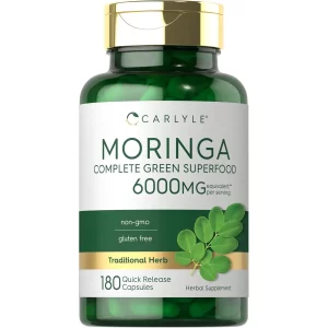 Moringa Oleifera, 6000mg, 180 cápsulas, Carlyle, Superalimento Verde
