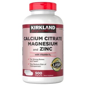 kirkland citrato de calcio magnesio y zinc, 500 tabletas