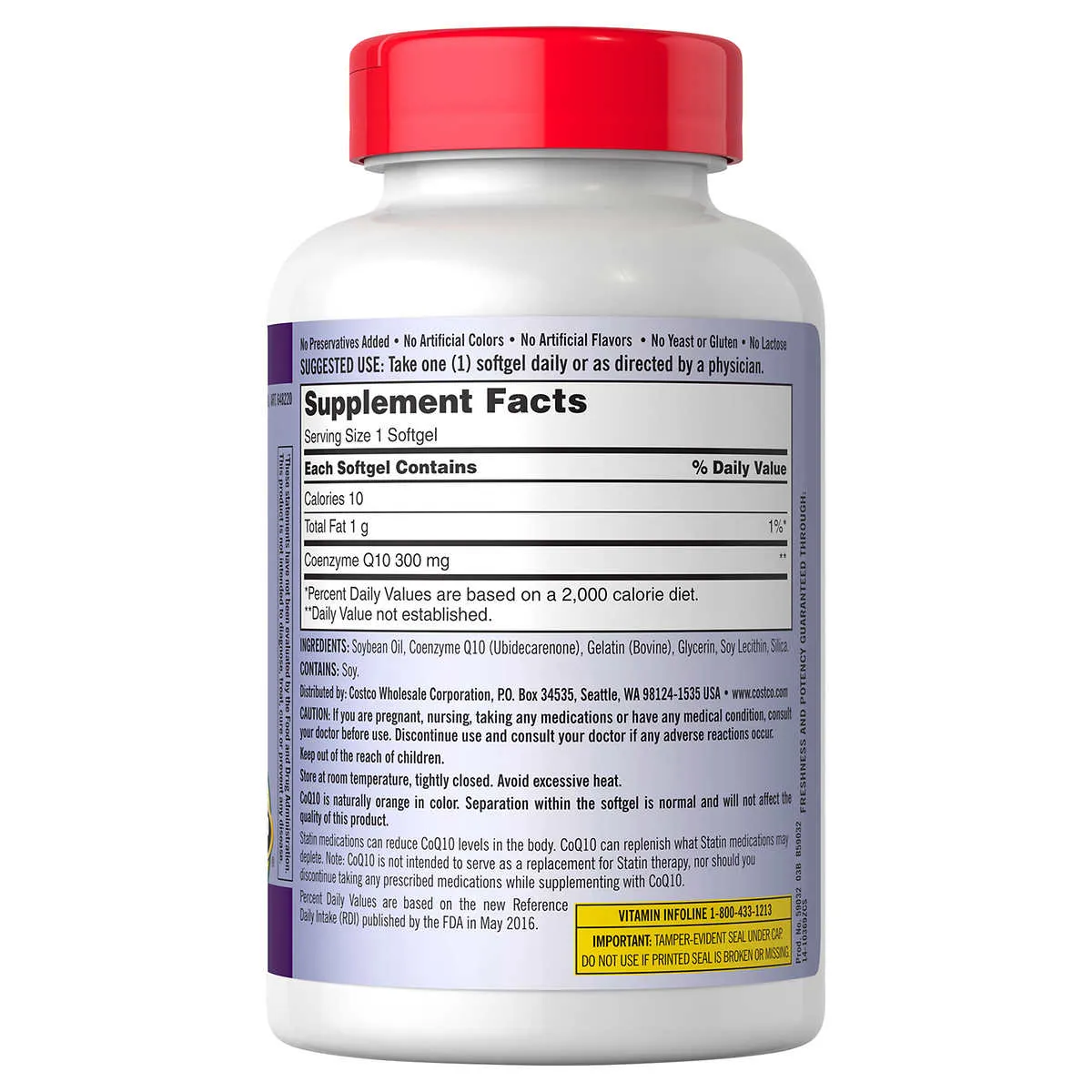 CoQ10, 300mg, 100 capsulas blandas, Coenzima Q10 Kirkland Signature - Imagen 2