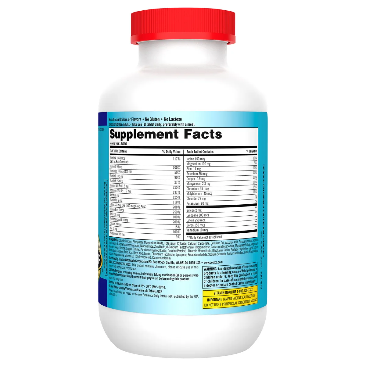 Daily Multi, 500 tabletas, Kirkland Signature, multivitaminico y multimineral para adultos, vitaminas para hombres y mujeres - Imagen 3