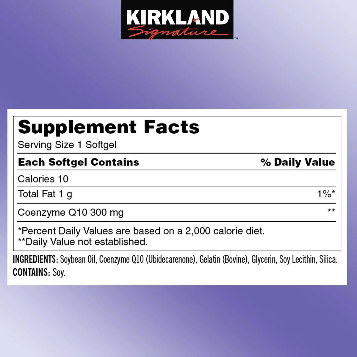 CoQ10, 300mg, 100 capsulas blandas, Coenzima Q10 Kirkland Signature - Imagen 3