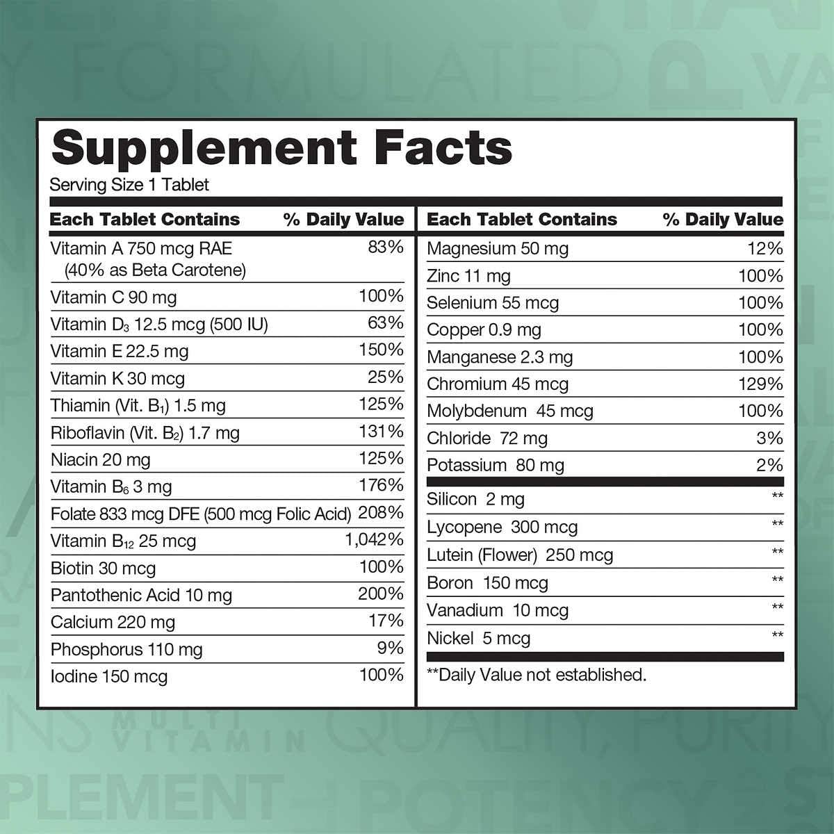 Daily Multi, 500 tabletas, Kirkland Signature, multivitaminico y multimineral para adultos, vitaminas para hombres y mujeres - Imagen 4