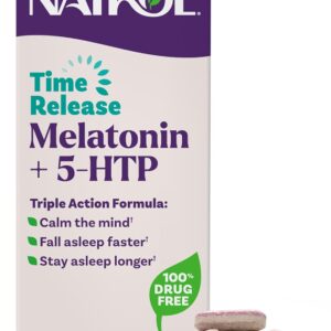 Natrol Melatonina + ayuda para dormir de liberación temporal de 5 HTP