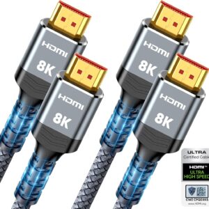 Cable Hdmi 2.1 Highwings 10k 8k, Paquete De 2, 6.6 Pies