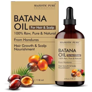 Majestic Pure Aceite de batana para nutrición del cabello y el cuero cabelludo, fortalecimiento, nutritiva, voluminizante, sin OMG, 4 onzas líquidas