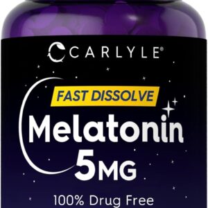 Carlyle Melatonina 5 mg de disolución rápida 300 tabletas | Sabor a bayas | Suplemento vegetariano, sin OMG