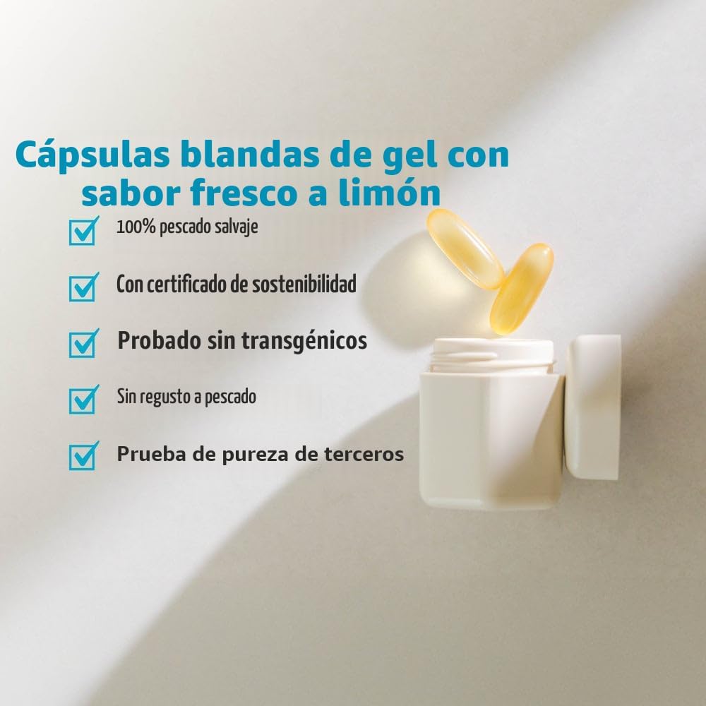 Nordic Naturals Ultimate Omega, sabor a limón, 120 cápsulas blandas, 1280 mg de omega-3, suplemento de aceite de pescado de alta potencia con EPA y DHA, promueve la salud del cerebro y el corazón - Imagen 4