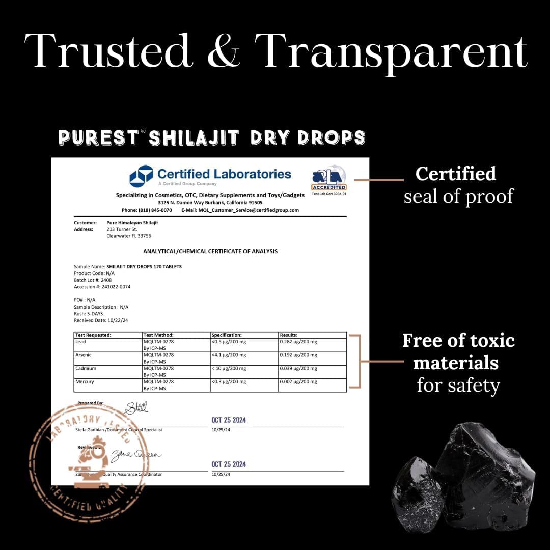 Pure Himalayan Shilajit Dry Drops, 100% Pure Natural Shilajit, Grade A - Imagen 5