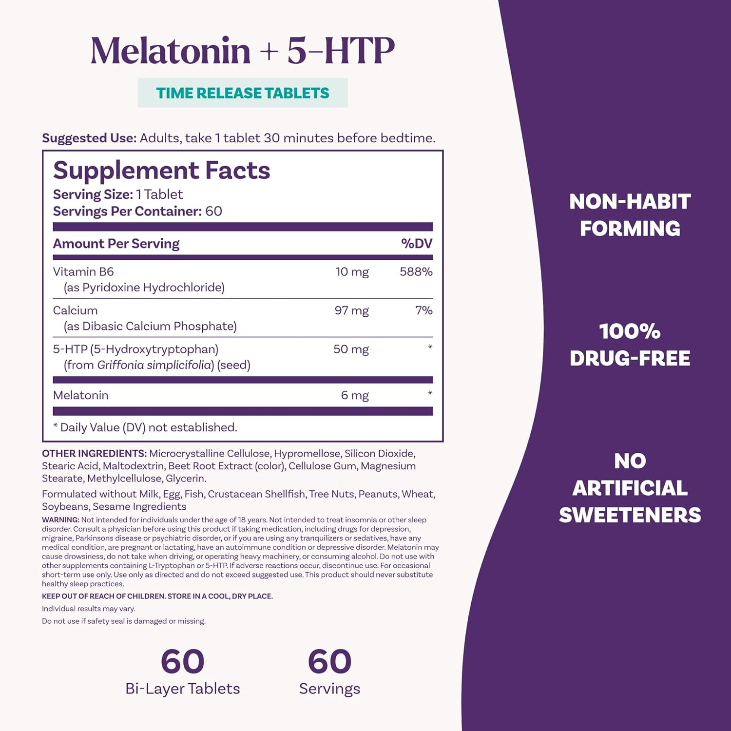 Natrol Melatonina + ayuda para dormir de liberación temporal de 5 HTP - Imagen 6