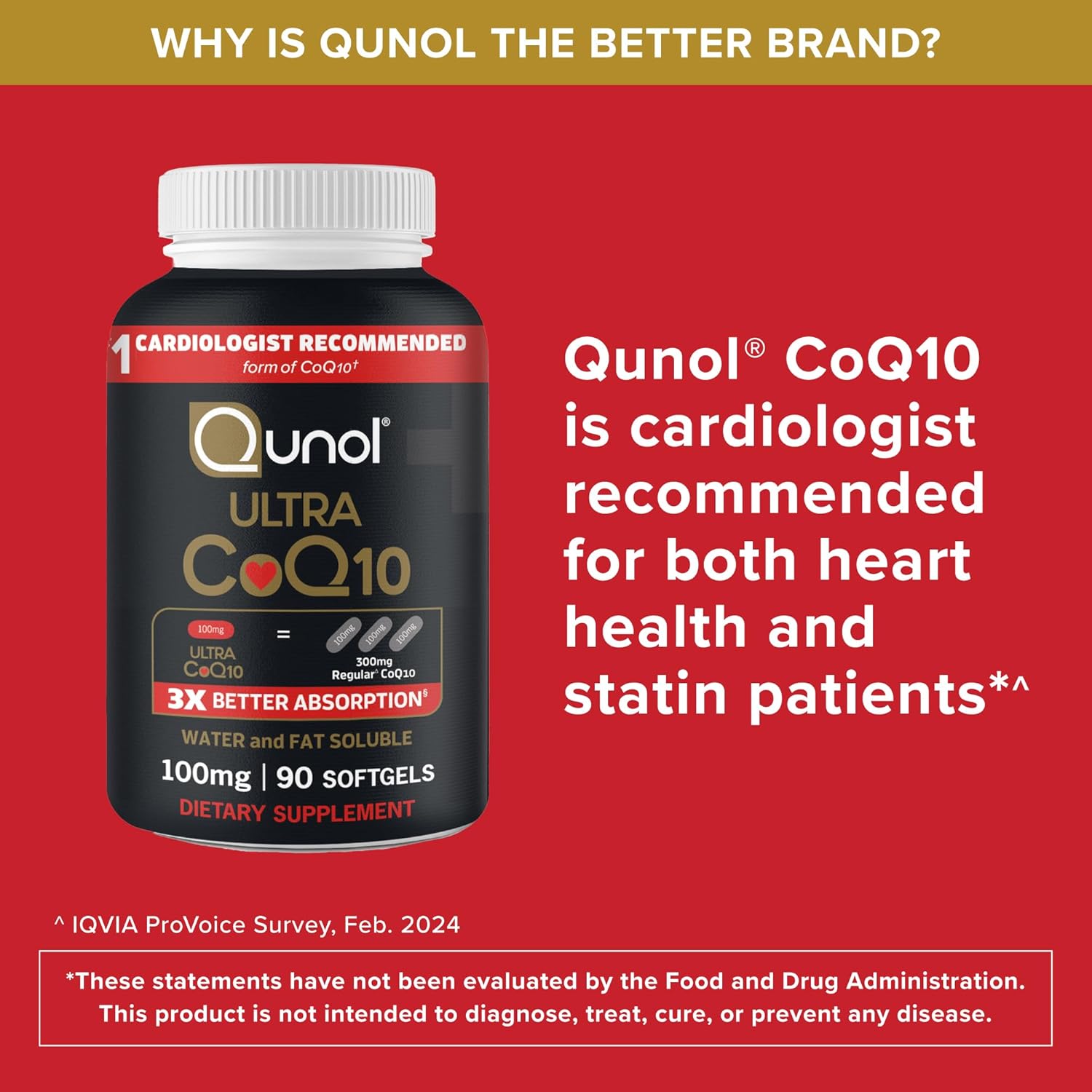 Qunol Ultra CoQ10 de 100 mg, cápsulas de gel - 3 veces mejor absorción, antioxidante para la salud del corazón y producción de energía, vitaminas y suplementos de coenzima Q10, suministro de 3 meses - Imagen 6