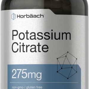 Horbäach Citrato de Potasio 275 mg | 400 cápsulas | Suplemento sin OMG y sin gluten