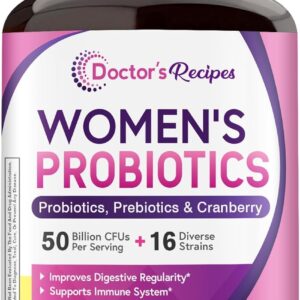 Doctor's Recipes Probiótico para Mujeres 50 Billion CFU, 16 Cepas, 60 Cápsulas