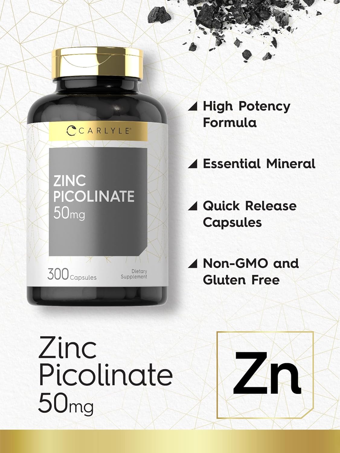 Picolinato de Zinc 50 mg Carlyle | 300 cápsulas de alta absorción - Imagen 2