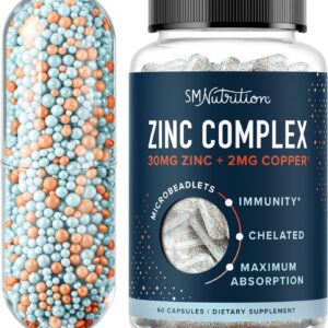 Zinc con cobre y vitamina B6 SMNutrition | 60 cápsulas con microperlas de alta absorción