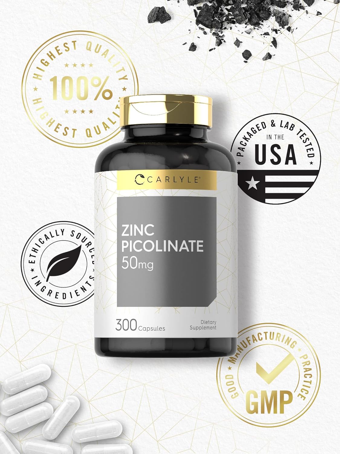 Picolinato de Zinc 50 mg Carlyle | 300 cápsulas de alta absorción - Imagen 4