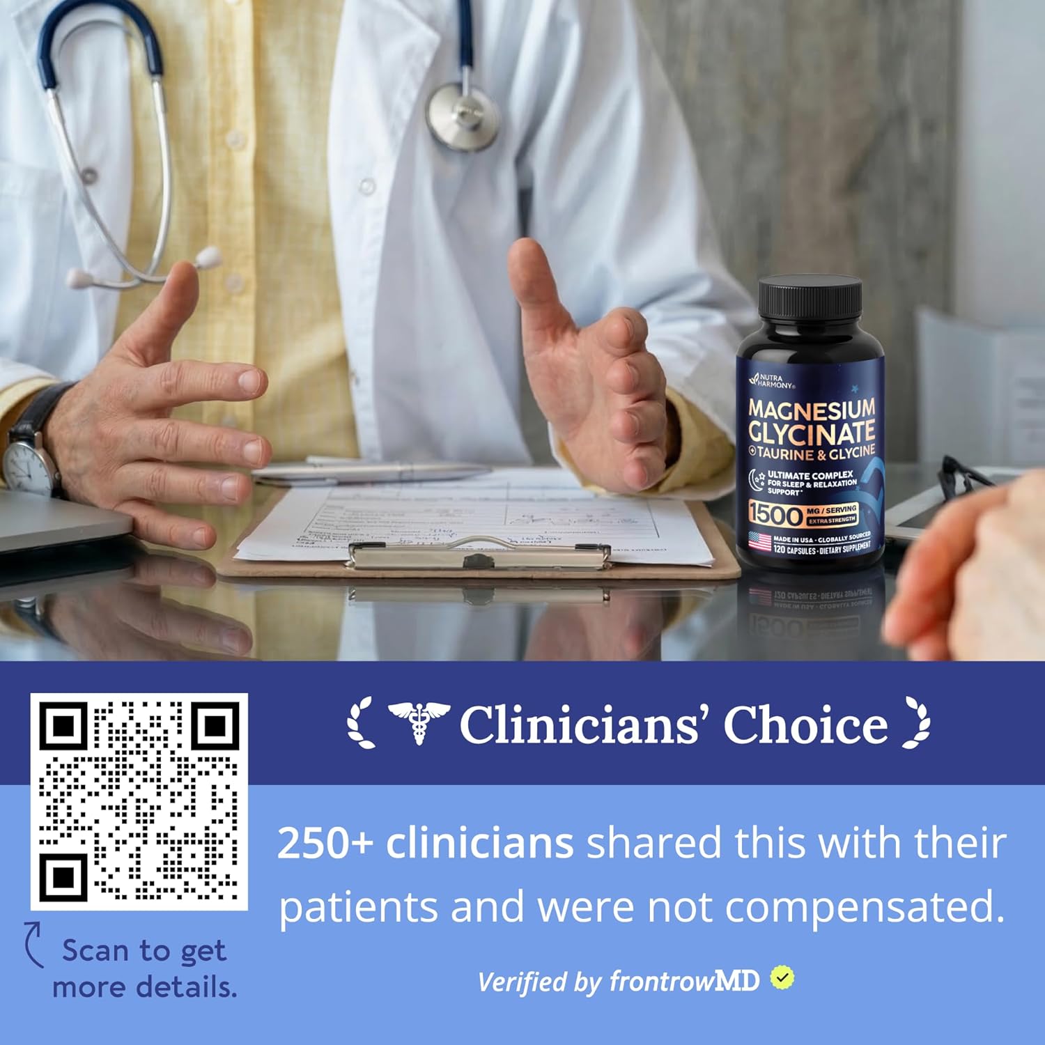 NutraHarmony Glicinato de Magnesio 1500 mg con glicina y taurina – 120 cápsulas - Imagen 7
