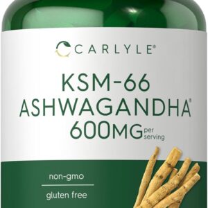 Carlyle Ashwagandha KSM-66 600 mg + L-Teanina 200 mg | Comprimidos recubiertos | Fórmula vegana sin OMG y sin gluten