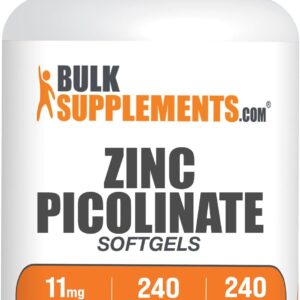 BulkSupplements – Cápsulas blandas de Picolinato de Zinc (11 mg, 240 unidades)