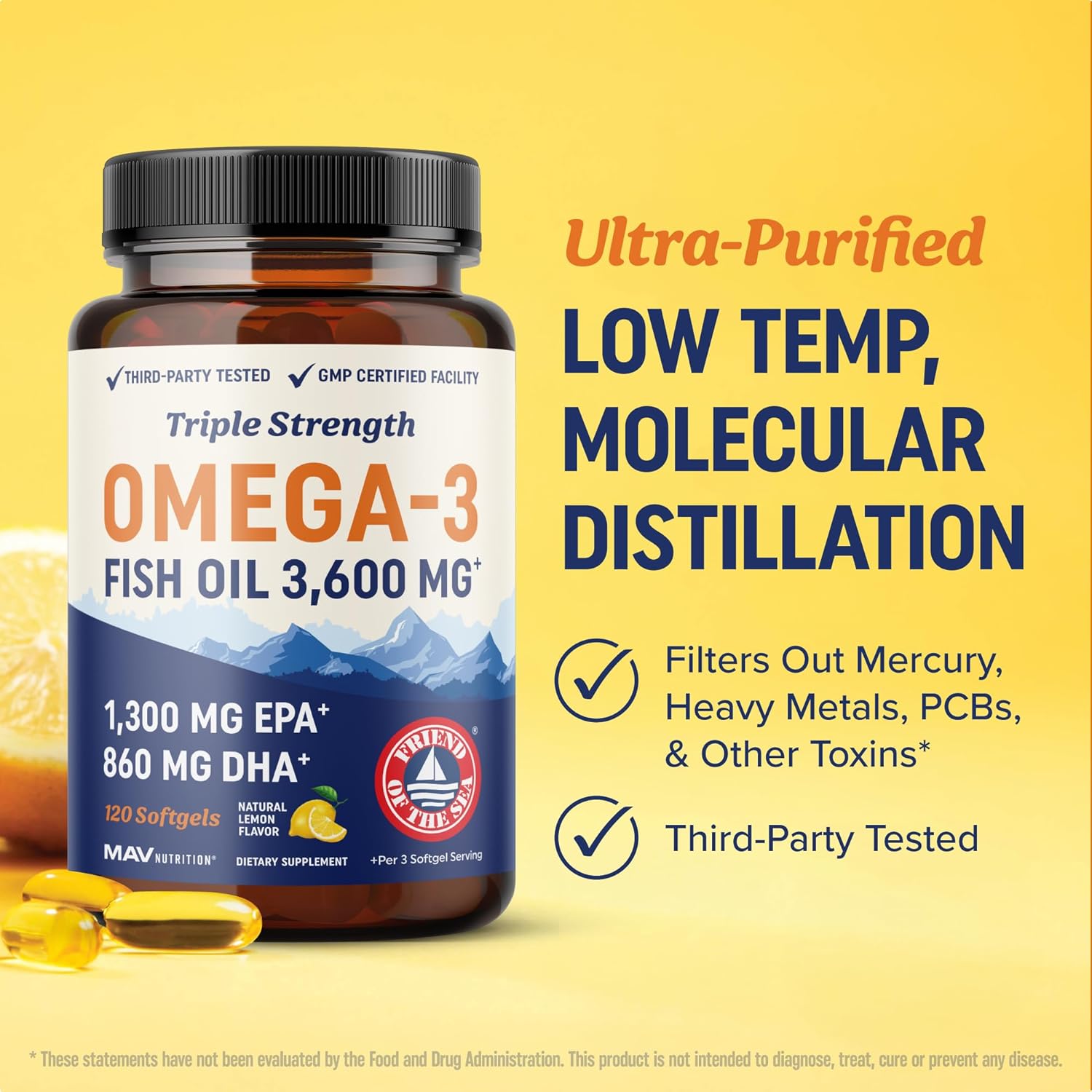 Aceite de pescado DHA Omega 3 de triple fuerza 3600 mg - Imagen 5