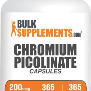 BulkSupplements.com Cápsulas de picolinato de cromo - Suplemento de cromo