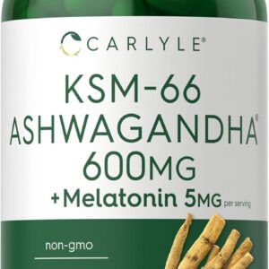 Carlyle KSM-66 Ashwagandha Cápsulas 600mg | 70 unidades | con melatonina