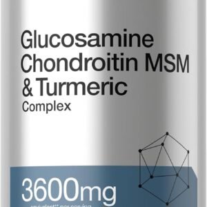 Horbäach Glucosamina condroitina MSM | 3600 mg | 360 comprimidos | Fórmula avanzada con cúrcuma | Sin OMG, sin gluten
