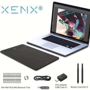 Tableta de Dibujo Gráfico, XENX P3-1060B 10 x 6.22 Pulgadas