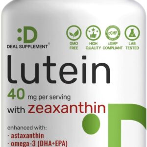 DEAL SUPPLEMENT Suplementos de luteína y zeaxantina, 40 mg por porción, 300 cápsulas blandas