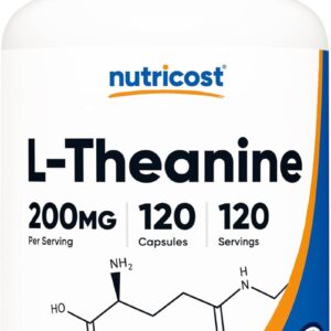 Nutricost L-teanina 200 mg, 120 Cápsulas - Doble Fuerza