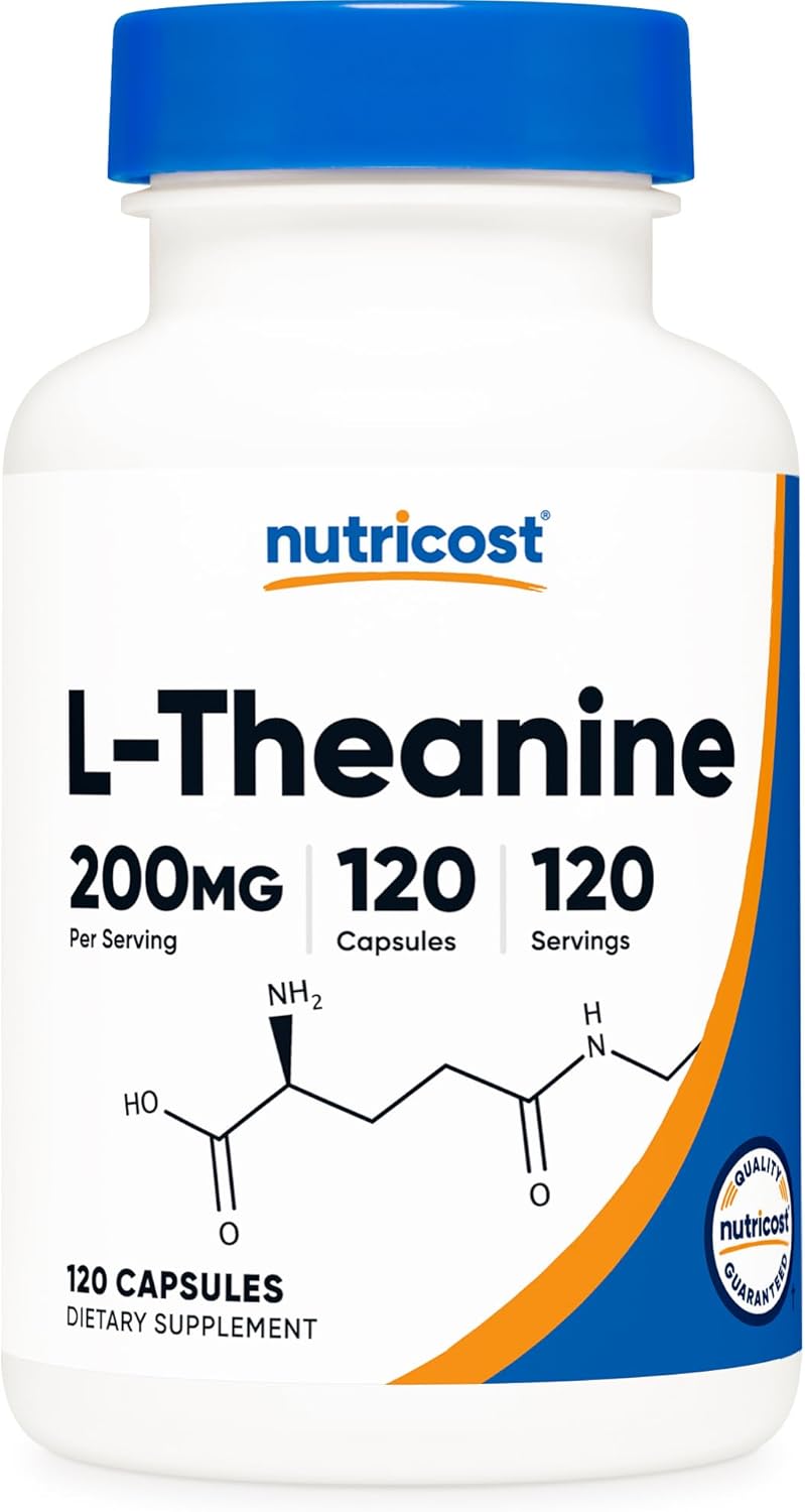Nutricost L-teanina 200 mg, 120 Cápsulas - Doble Fuerza