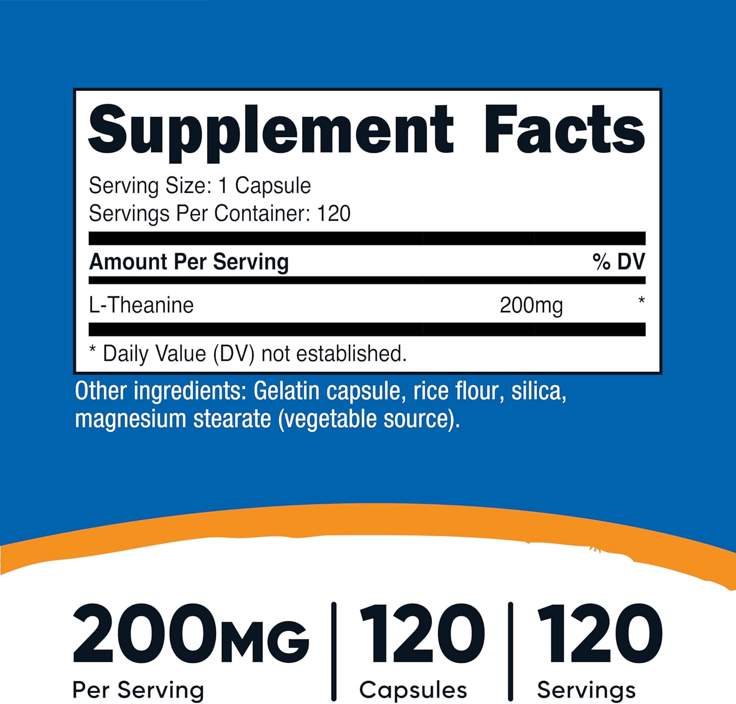 Nutricost L-teanina 200 mg, 120 Cápsulas - Doble Fuerza - Imagen 2