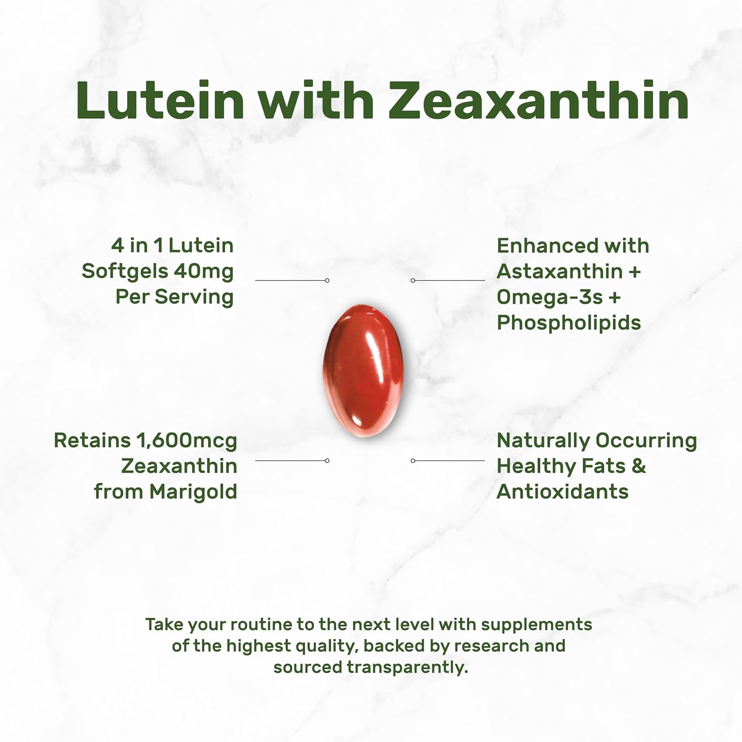 DEAL SUPPLEMENT Suplementos de luteína y zeaxantina, 40 mg por porción, 300 cápsulas blandas - Imagen 3