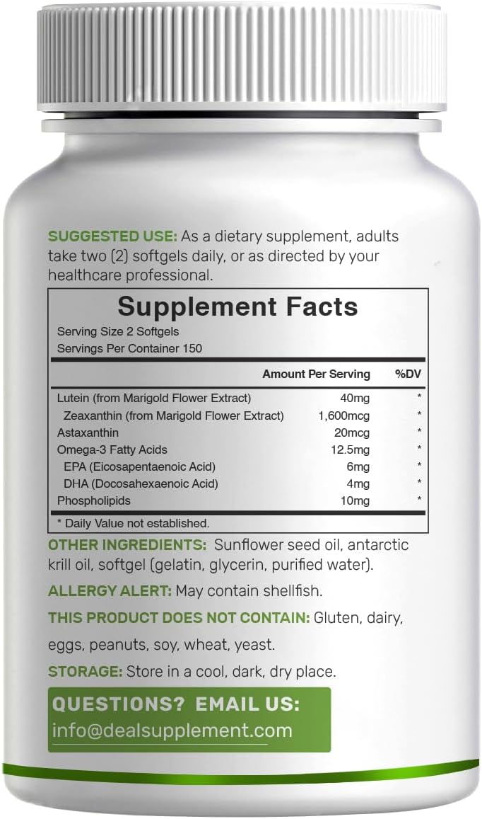 DEAL SUPPLEMENT Suplementos de luteína y zeaxantina, 40 mg por porción, 300 cápsulas blandas - Imagen 6