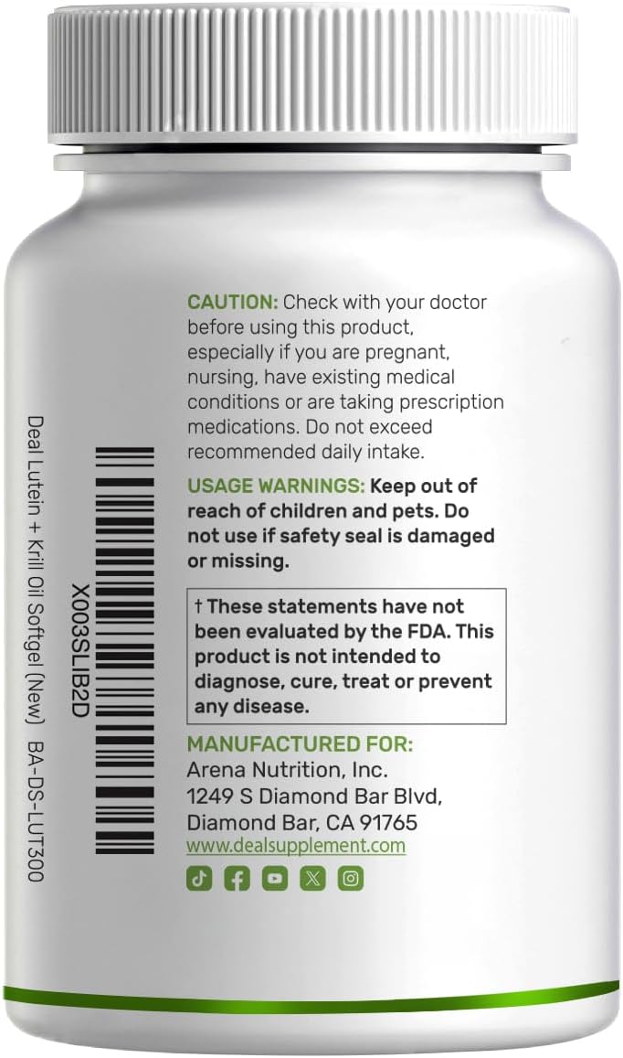 DEAL SUPPLEMENT Suplementos de luteína y zeaxantina, 40 mg por porción, 300 cápsulas blandas - Imagen 7